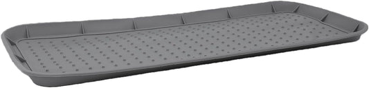 Bewinner Non Slip Silicone Shoe Tray with Raised Lip Heavy Duty Boot Mat Organizer for Entryway, 30x15 Inch Indoor Outdoor Use - Boot Tray for Front Door, Mudroom, Drying Shoes & Pet (Grey)