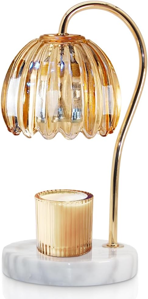 Candle Warmer Lamp with Timer & Dimmer, Electric Candle Lamp Warmer with 2 Bulbs for Scented Candle, Home Decor Gift for Her, Mother’s Day Gift (Milk Tea)