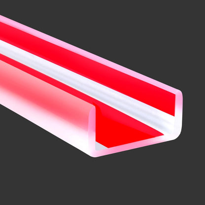 Clear Rubber Edge Trim, Self-Adhesive Silicone Edge Trim, Edge Protector for Sheet Metal, Glasses or Flexi Glasses, Silicone Rubber Material, Transparent Color, Fit 1/4"(6mm), U Channel Edge Guard