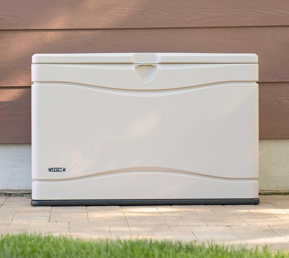 LIFETIME 60012 Extra Large Deck Box, 130 Gallon, Desert Sand/Brown