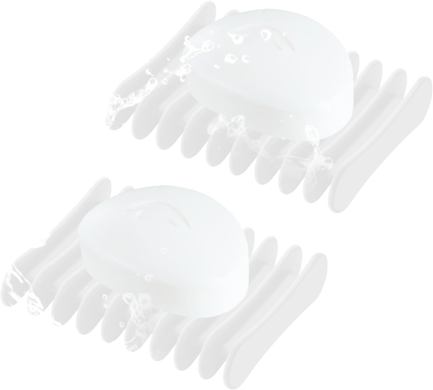 2 Pcs Self Draining Silicone Soap Holder - Waterfall Design Soap Dishes for Bathroom, Keeps Soap Bars Dry & Clean,White
