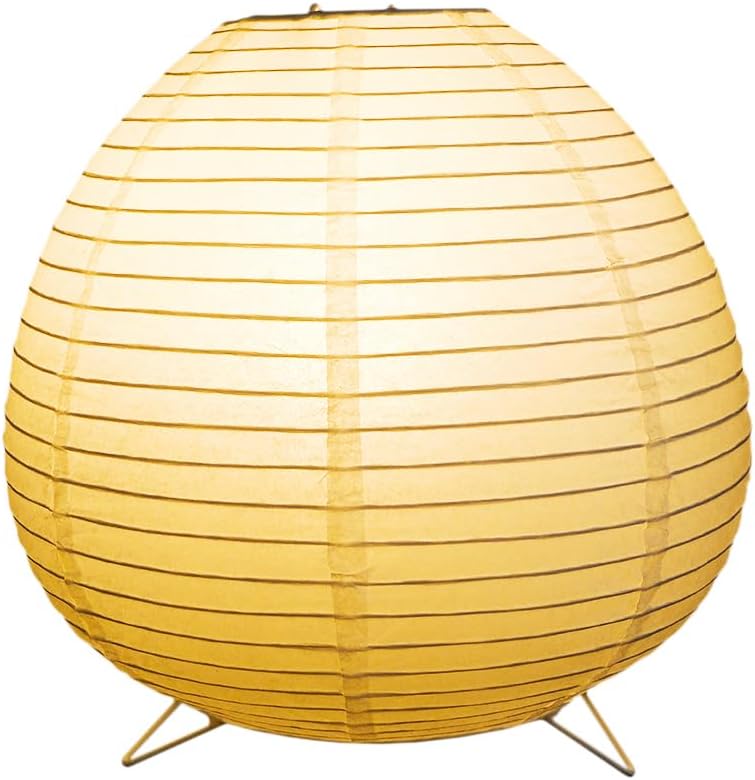 YY YEARCHY Rice Paper Table Lamp 15.3-inch Tall | Push-Button Switch E12 Base Warm Glow Desk Lamp for Bedroom Living Room Office