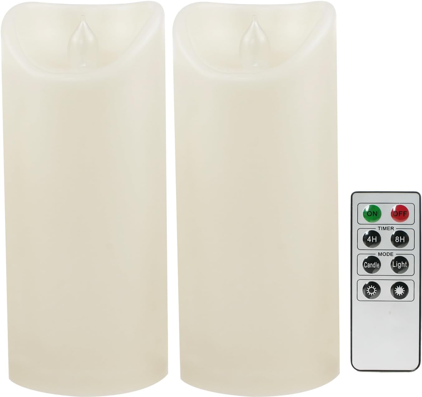 CANDLE CHOICE Waterproof Outdoor Battery Operated Flameless Candles with Remote Timer Plastic Flickering Fake Electric LED Pillars for Lantern Garden Wedding Christmas Decorations 3x4 Inches 3 PCS