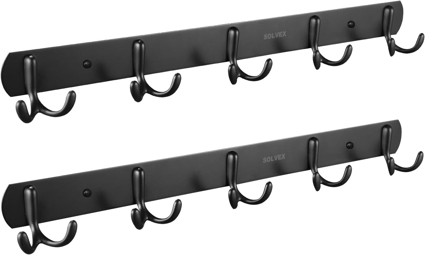 SOLVEX Coat Rack Wall Mount,2 Pack Coat Hooks Wall Mount, Hat Rack Key Holder Bag Hanger for Wall,Wall Hooks for Hanging,Purse Hanger Towel Hooks for Bathroom SP-60302-N
