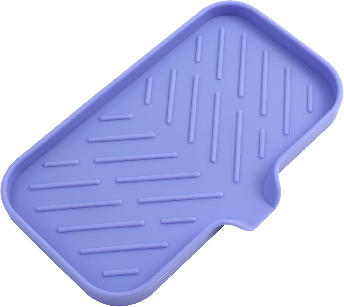 MicoYang Silicone Bathroom Soap Dishes with Drain Spout-Bathroom and Kitchen Sink Organizer,Sponge Holder,Dish Soap Tray,Perfect for Dispenser,Scrubber,Bottle,Cup on Sink or Counter-Coffee 4.9"×3.2"
