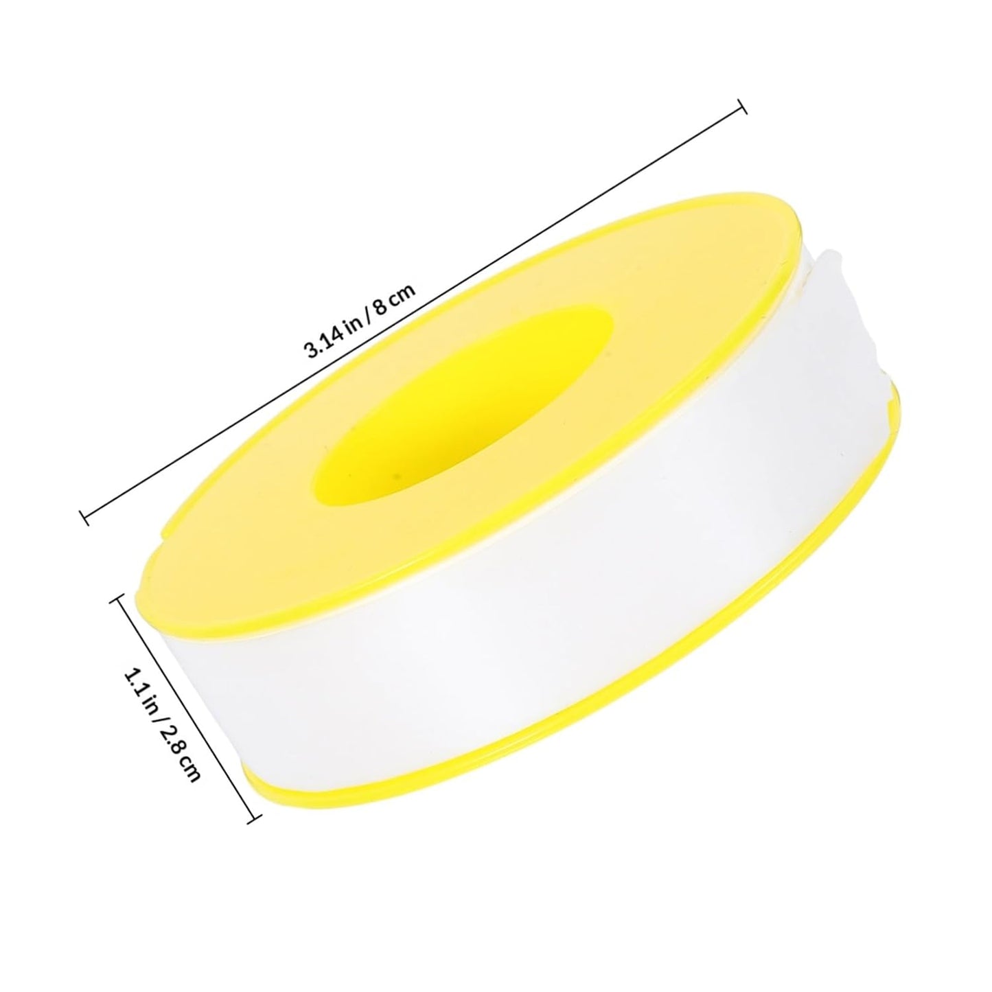 Ipetboom PTFE Thread Seal Tape for Plumbing 2 X 1.8cm X 0.2mm Thick White Pipe Tape High-Density Industrial Maintenance for Leak Prevention and Pipe Thread Sealing