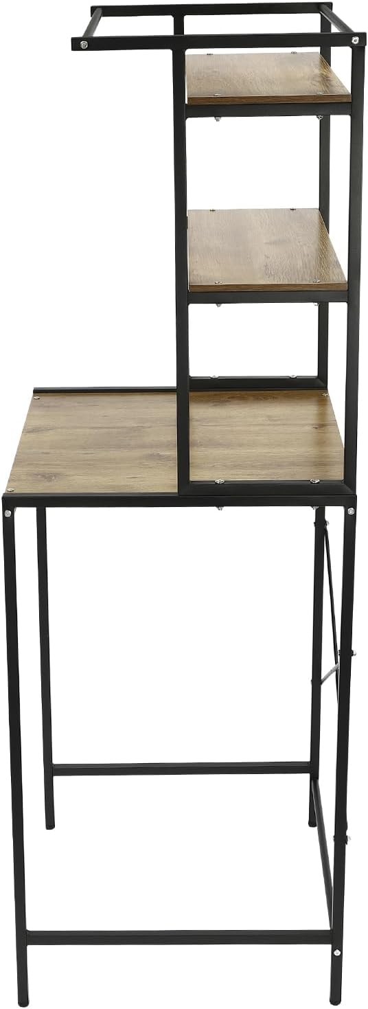 Over Washer and Dryer Shelves, 3 Tiers Laundry Room Storage and Organizer Standing Shelf, Metal Freestanding Clothes Drying Rack, Space Saving Organizers Shelf 27.1" W x 23.6" D x 69.5" H (Black)