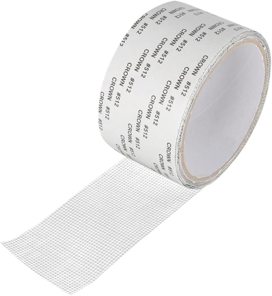 JacobsParts Window Screen Repair Patch Adhesive Fiberglass Mesh Hole Repair Tape 2" 6.5ft (White)