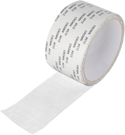 JacobsParts Window Screen Repair Patch Adhesive Fiberglass Mesh Hole Repair Tape 2" 6.5ft (White)
