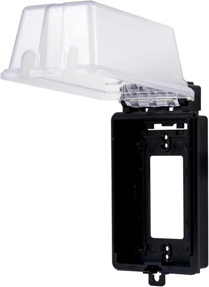 Weatherproof Outlet Cover, 1-Gang In-Use Horizontal/Vertical Enclosure, Clear Cover