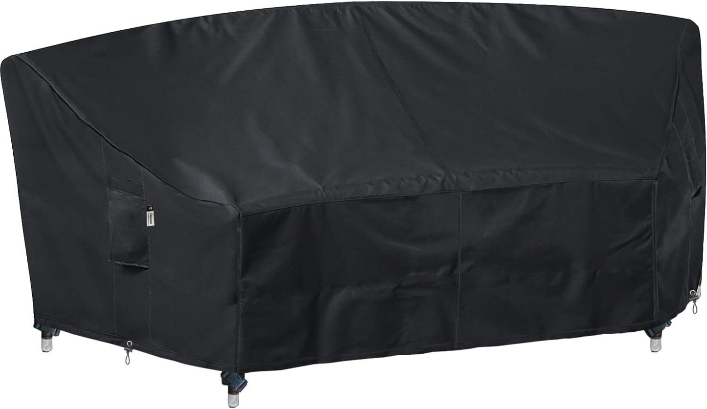 Patio Deck Box Cover, 63x30 Inch Fire Pit Covers with Straps and Handles, Waterproof Heavy Duty Outdoor Furniture Winter Cover for Keter, Suncast, Lifetime Container
