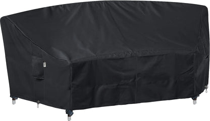 Patio Deck Box Cover, 63x30 Inch Fire Pit Covers with Straps and Handles, Waterproof Heavy Duty Outdoor Furniture Winter Cover for Keter, Suncast, Lifetime Container