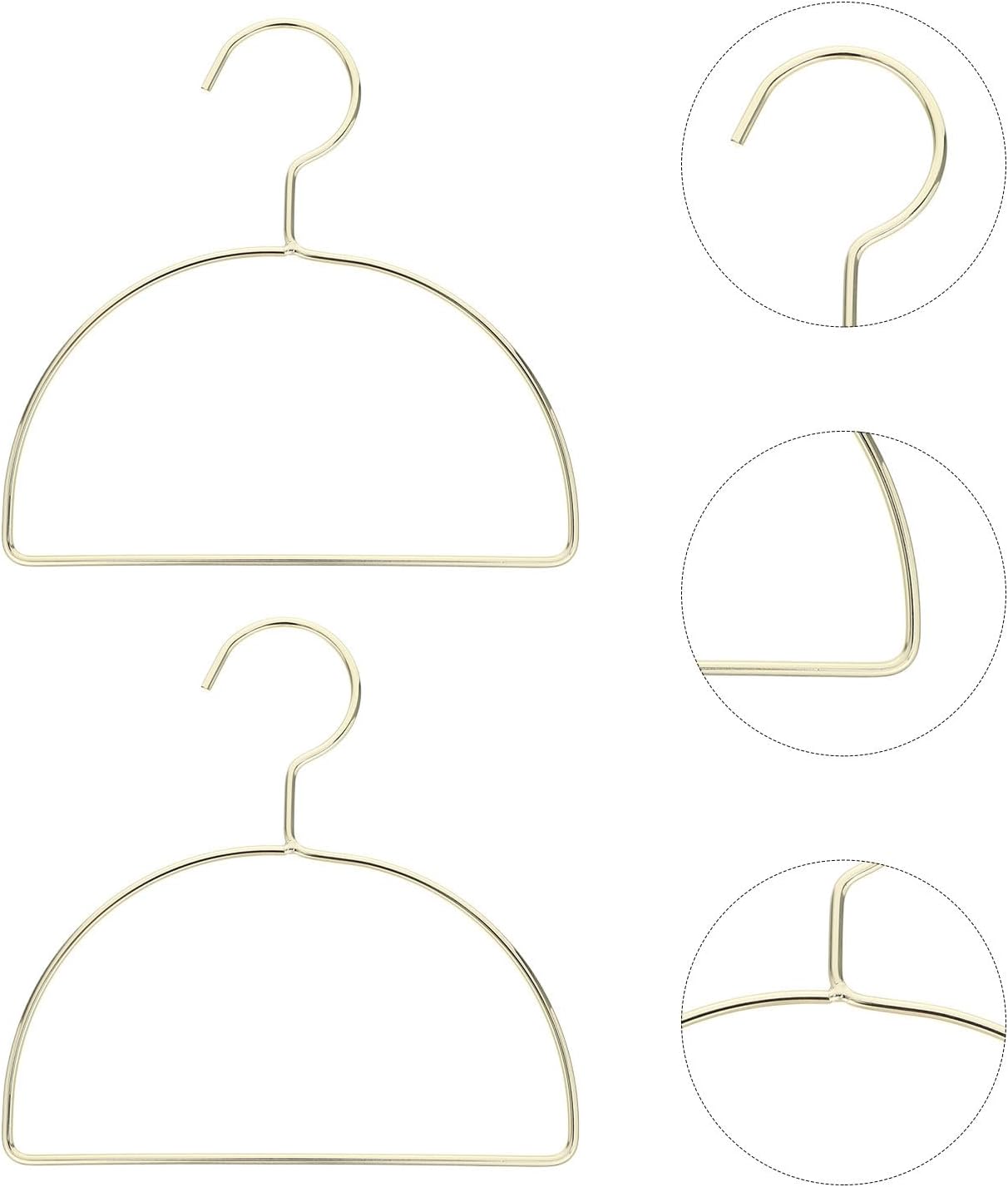 Kisangel 5pcs Wall Mounted Semi-Circle Iron Clothes Hangers in Golden Color, Easy Assembly and Slip-Resistant Drying Rack for Scarves and Towels, for Laundry Room and Closet Organization