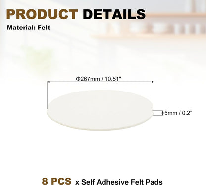 uxcell 32Pcs Non Slip Furniture Pads, 3" Round Self Adhesive Felt Bumpers Noise Reducing Furniture Feet Floor Protector for Chairs Tables Furniture Legs (White 0.2" Thick) - Colors A