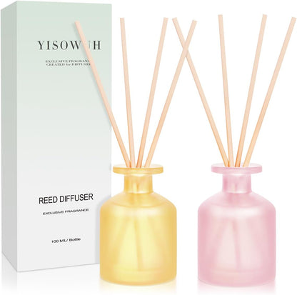Reed Diffuser for Home, Clean Linen Scent 3.38oz (100ml)*1 Pack Essential Oil Reed Diffuser Set with 8 Sticks, Long Lasting Air Freshener for Bathroom Bedroom Living Room, Home Decor & Gifts