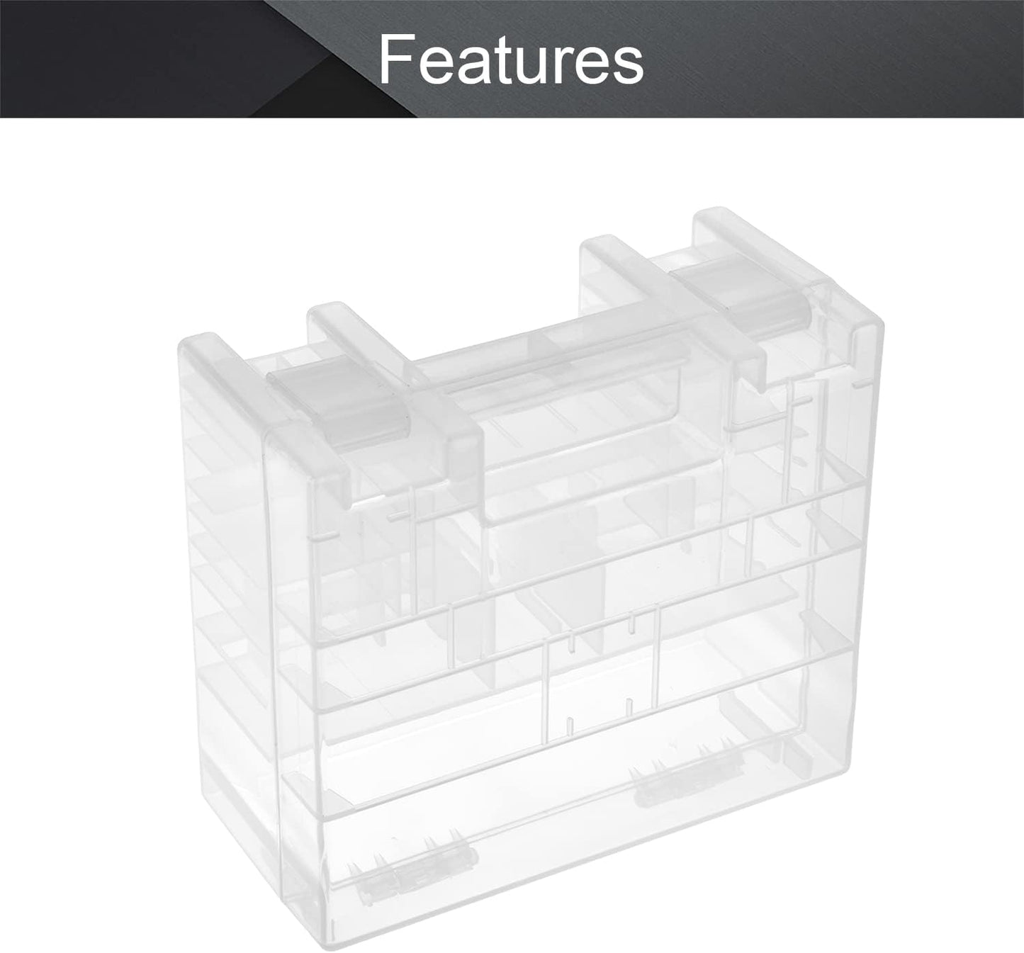 Fielect AAA/AA/C/D Battery Storage Case Holder Organizer Box Transparent