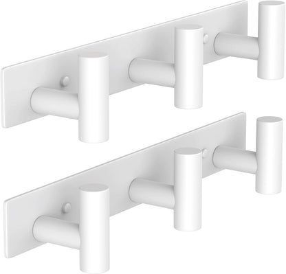 VAEHOLD Black Hat and Coat Wall Mount Rack - 3 Hooks for Robes, Bags, Keys, and Towels - Bathroom Towel Hanger Organizer (1 Pack)