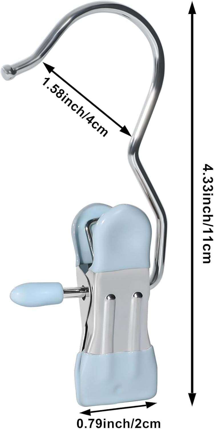 15/30Pcs Upgrade Double Head Clamp Dipped Clothespin for Laundry Hooks with Clips, Boot Holder, Hanging Clips, Portable Multifunctional Hangers Single Clip Space Saving for Jeans, Hats (15, White)