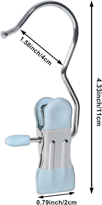 15/30Pcs Upgrade Double Head Clamp Dipped Clothespin for Laundry Hooks with Clips, Boot Holder, Hanging Clips, Portable Multifunctional Hangers Single Clip Space Saving for Jeans, Hats (15, White)