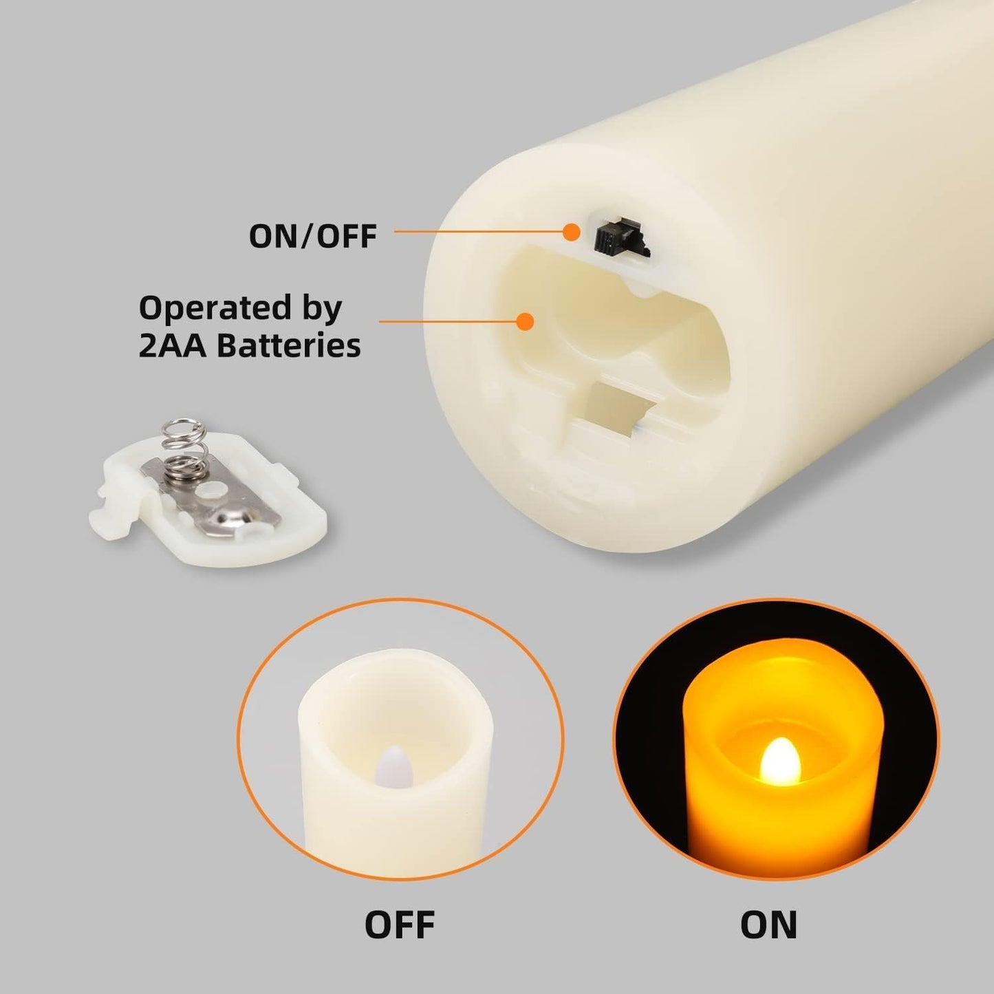 Flameless Flickering Battery Operated Candles D2.2''*H4 5" 6" 7" 8" 9" Set of 9 Ivory Real Wax Pillar LED Candles with 10-Key Remote and Cycling 24 Hours Timer (Ivory)