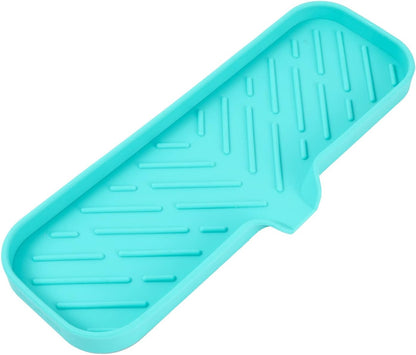 MicoYang Silicone Bathroom Soap Dishes with Drain Spout-Bathroom and Kitchen Sink Organizer,Sponge Holder,Dish Soap Tray,Perfect for Dispenser,Scrubber,Bottle,Cup on Sink or Counter-Coffee 4.9"×3.2"