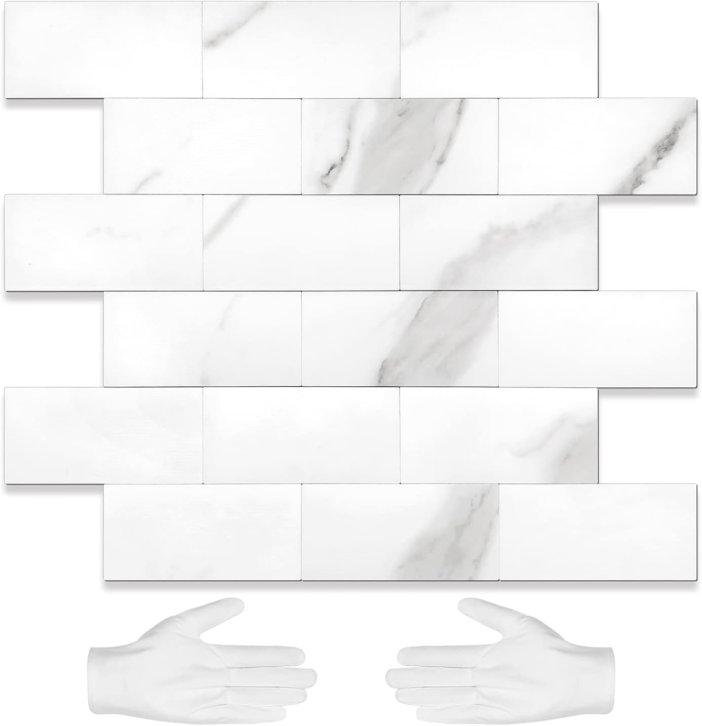 STICKGOO 10-Sheet Subway Tile Peel and Stick Backsplash, Seamless Design Polished Eurasia Beige Kitchen Backsplash Wall Tiles, Glossy Surface Waterproof Stick on Tile for Bathroom, RV, Fireplace