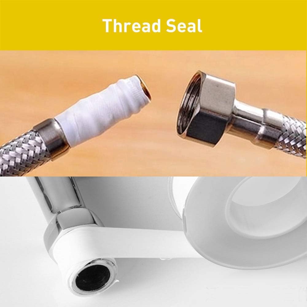 GCQ Teflon Thread Seal Tapes，PTFE Thread Seal Tape for Plumbers Sealant Tape for Leak Water Pipe Thread 3/4 inch x 790 inch (5 Pack/White)