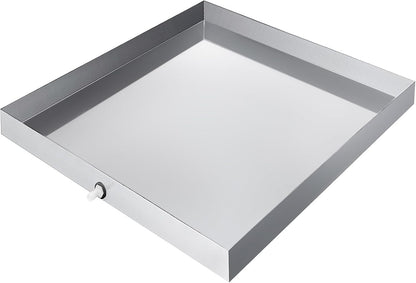VEVOR 32 x 30 x 2.5 Inch Washing Machine Pan 18 GA Thickness Galvanized Steel Heavy Duty Compact Washer Drip Tray with Drain Hole & Hose Adapter