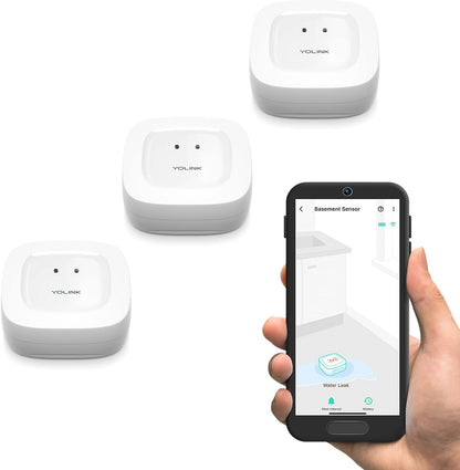 YoLink Water Leak Starter Kit: Hub + 4 Leak Sensor 1 (Silent), LoRa Long-Range, App/SMS/Email Alerts, D2D Offline Triggers, 2 AAA Up to 5-Year Battery, Compatible with Alexa/IFTTT/Home Assistant