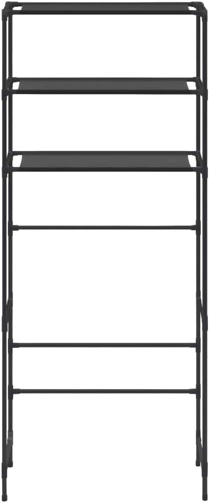 vidaXL Storage Shelf, 3-Tier Washing Machine Storage Rack, Above Washer Dryer Organizer Stand, Freestanding Bathroom Storage Rack, Silver