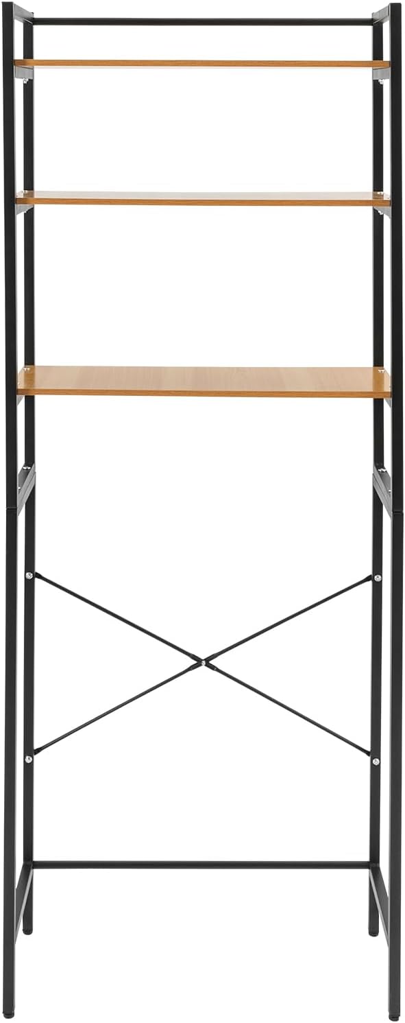 Over Washer and Dryer Storage Shelves, 3-Tier Freestanding Washing Machine Storage Rack with Adjustable Shelf for Laundry Room Bathroom Garage, W27.2*D11.8*H71.3in (White)
