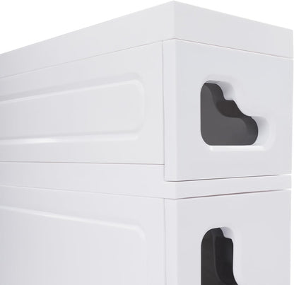 1 Tier Slim Bathroom Storage Cabinet, 15.7" L X 6.3" W X 16.9" H Slim Rolling Cart, 66.14 Lbs Load-Bearing Capacity Narrow Storage Cabinet for Living Room, Kitchen, Bathroom, Office