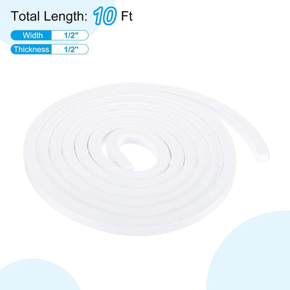 PATIKIL Weather Stripping Door Seal Strip, 3/8 Inch x 1/4 Inch x 32 Ft Self Adhesive Soundproof High Density Foam Tape Insulation for Door Window Air Conditioning, White - Colors A