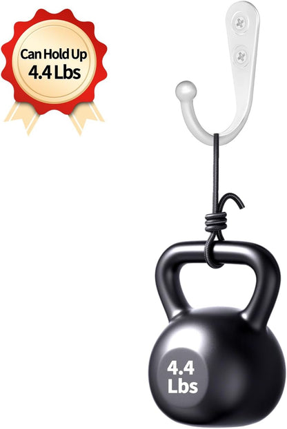 20 Pcs Key Hooks Coat Hooks for Hanging, Key Holder, Wall Mount Hook with Stainless Steel Screws, Command Hooks Utility Hangers for Key, Hat, Cup, Coat, Picture (White)