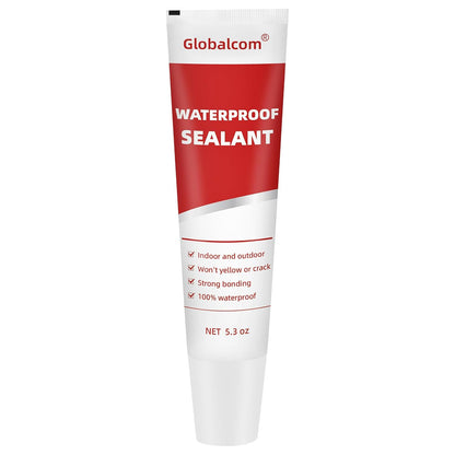Globalcom Advanced Silicone Caulk for Kitchen & Bathroom Waterproof Silicone Sealant for Interior and Exterior Use, Stronger Adhesion Shrink & Crack Proof - 5.3 oz White