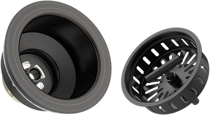 KONE 3-1/2 Inch Kitchen Sink Drain Strainer Assembly Made by All Stainless Steel with Strainer Basket/Drain Stopper, Replacement for Standard Commercial Drains