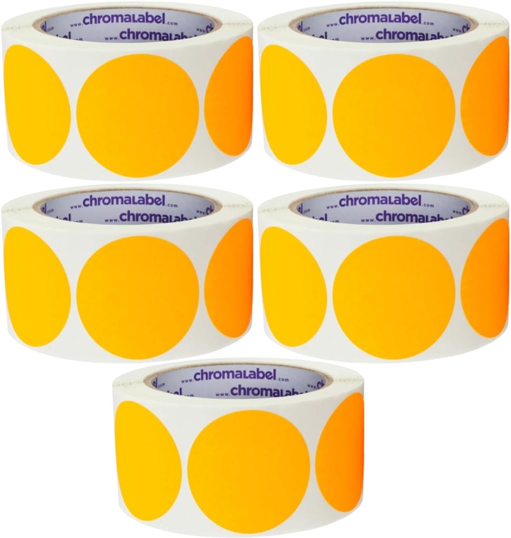 ChromaLabel 2 inch Color-Code Dot Labels | 500/Roll (Yellow)