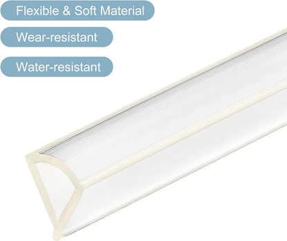 uxcell U Channel Edge Trim, 4.9ft Length Soft Rubber Guard Seal Strip Edge Protector Fit for 1-2mm Edge, (9/32" W x 5/32" H) Clear