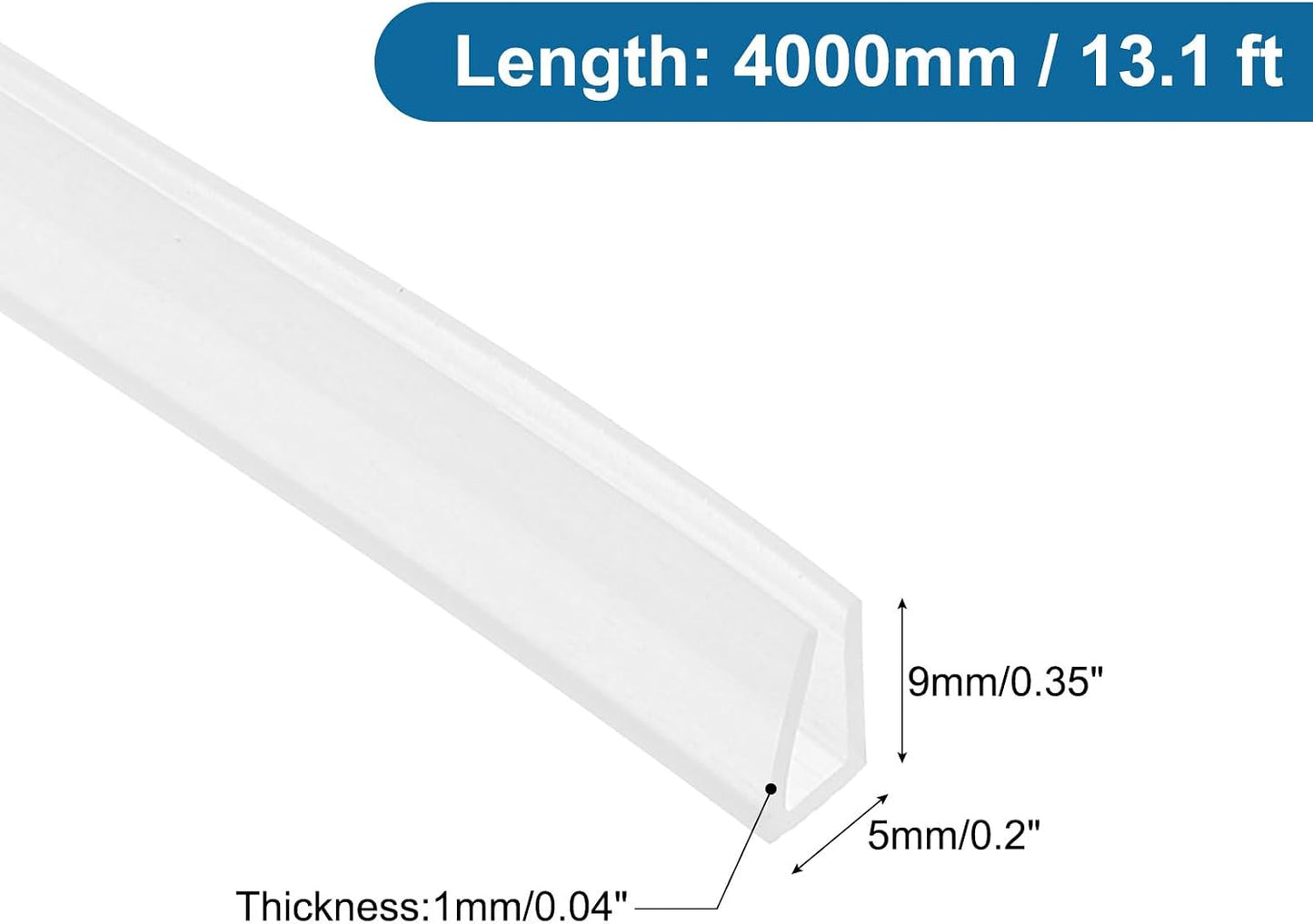PATIKIL U Channel Edging Trim, 26Ft Sheet Metal Edge Guard Protector Rubber Edge Trim Air Sealed Seal Strip, 5/64" Slot, Fits 1/16"-5/64" Edge, 9/32" x5/128 x5/32
