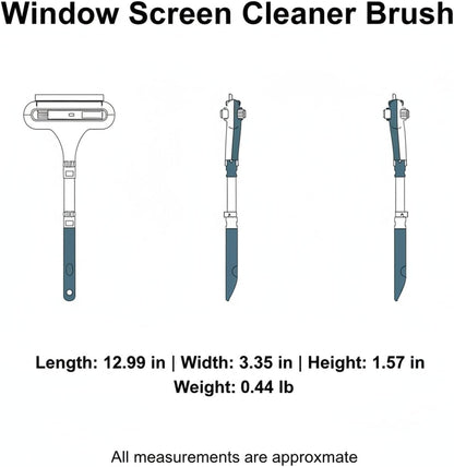 Double-Sided Window Screen Cleaner Brush, No-Removal Cleaning Tool for Installed Mesh, Durable PP Frame, Green & Blue Options (1 Pack)