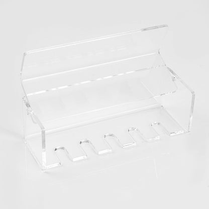 5 Slots Wall Mount Toothbrush Holder with Cover, Self Adhesive Toothbrush Storage Organizer for Shower, Toothbrush Hanger with Automatic Toothpaste Squeezer Dispenser