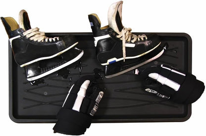 iCustomRug Heavy-Duty Multi-Purpose Indoor Boot/Shoe Tray w/Lip Boot Drying Pet Bowl Kitchen Garage Entryway Mud Room 4 Styles and Sizes 15" X 30" in Black