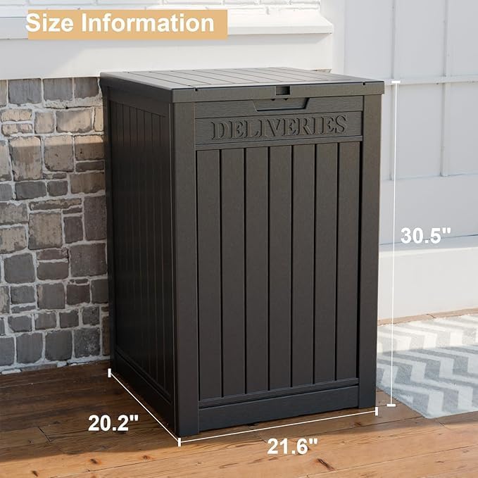 DRATO 180 Gallon Outdoor Storage Box, Large Waterproof Deck Box, Lockable Resin Storage Container with Reinforced Support for Patio Cushions, Garden Tools, UV-Resistant Outdoor Chest（Black，180 Gallon）