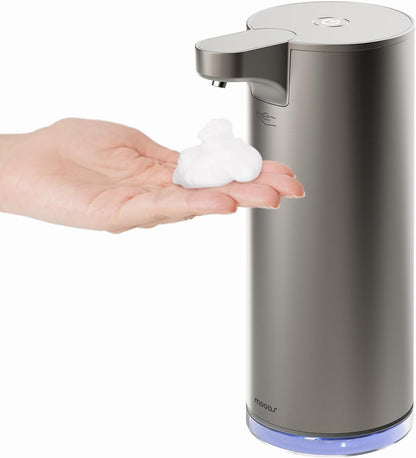 Mooas Automatic Foaming Soap Dispenser - Pure & Clean, Stainless Metal Rechargeable Electric Sensor, Touchless Dish Soap Dispenser for Kitchen & Bathroom, Commercial 9.4oz (Ivory)