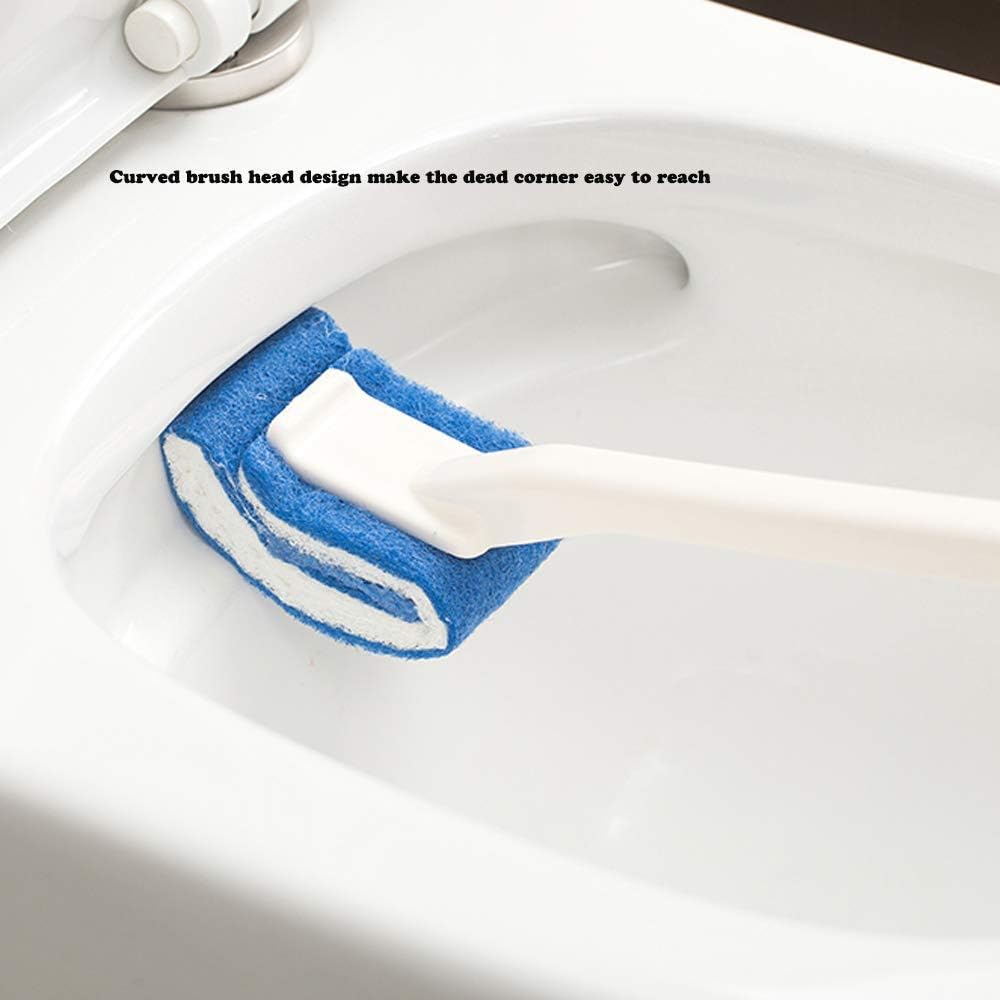 Toilet Brush Bowl Brush Bathroom Brush Under Rim Toilet Brush Scracth-Free Curved Good Grip Easy to use deep Cleaning No Scratching, Anti-Splashing Easy to Store (2pack)