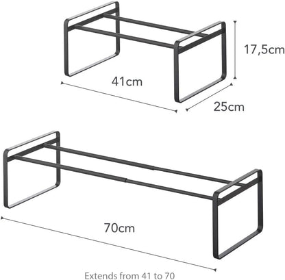 YAMAZAKI Home Frame Adjustable Shoe Rack - Spacesaving Storage Solution, 7" - Steel - Holds Up to 4 Pairs of Shoes Per Shelf