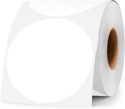 3 Inch White Color Code Dot Stickers,500 PCS Round Labels Stickers in Dispenser Box for Organization, Inventory,Classroom