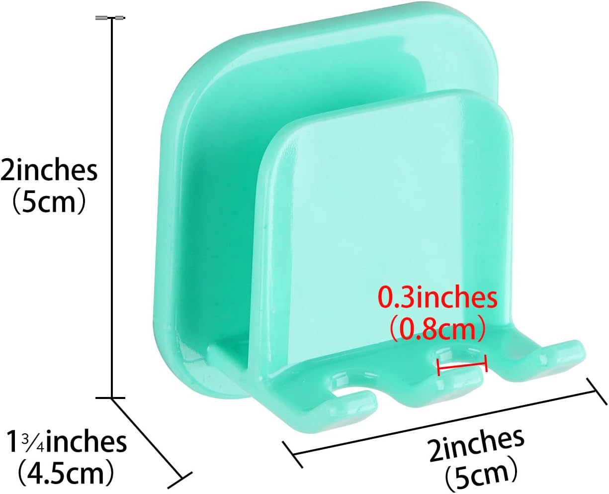 2 PCS Self-Adhesive Toothbrush Holders Wall Mounted, Water Proof Toothbrush Hook, 3 in 1 with Toothbrush Hanger Toothpaste Holder and Gargle Cup Holder for Bathroom Shower (White)