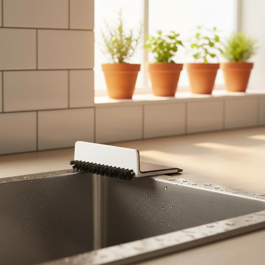 2 Pcs Black Kitchen Sink Squeegee Cleaner Countertop Brush Wiper Vegetable Cleaning Brush Wiper Home Kitchen Tool Accessories Fruit and Vegetable Cleaning Brushes