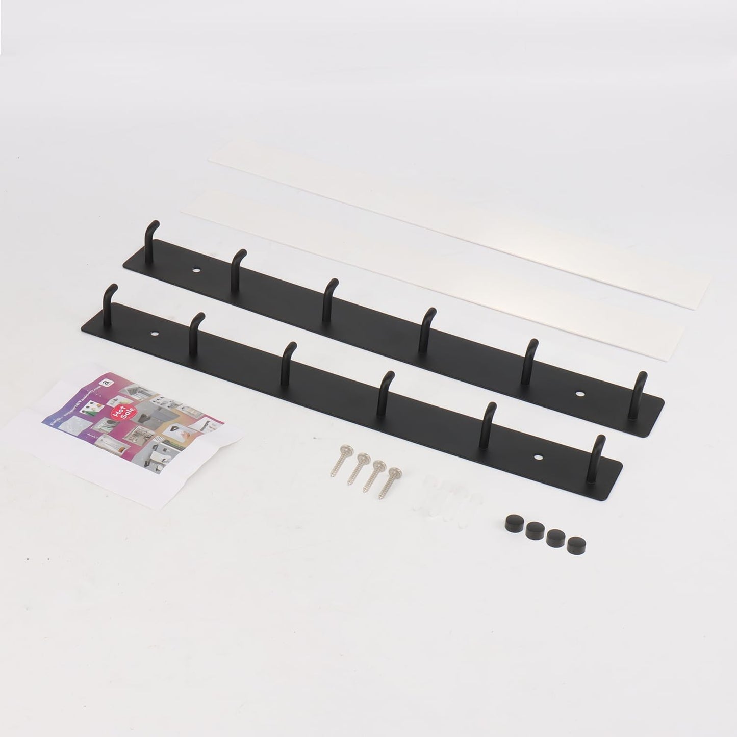 Coat Rack Wall Mounted, Heavy Duty Wall Hooks for Hanging Keys Purse Towel Coat, Premium Stainless Steel Entry Coat Hooks Rack, Large Adhesive Key Holder Towel Racks for Bathroom RV (Black)